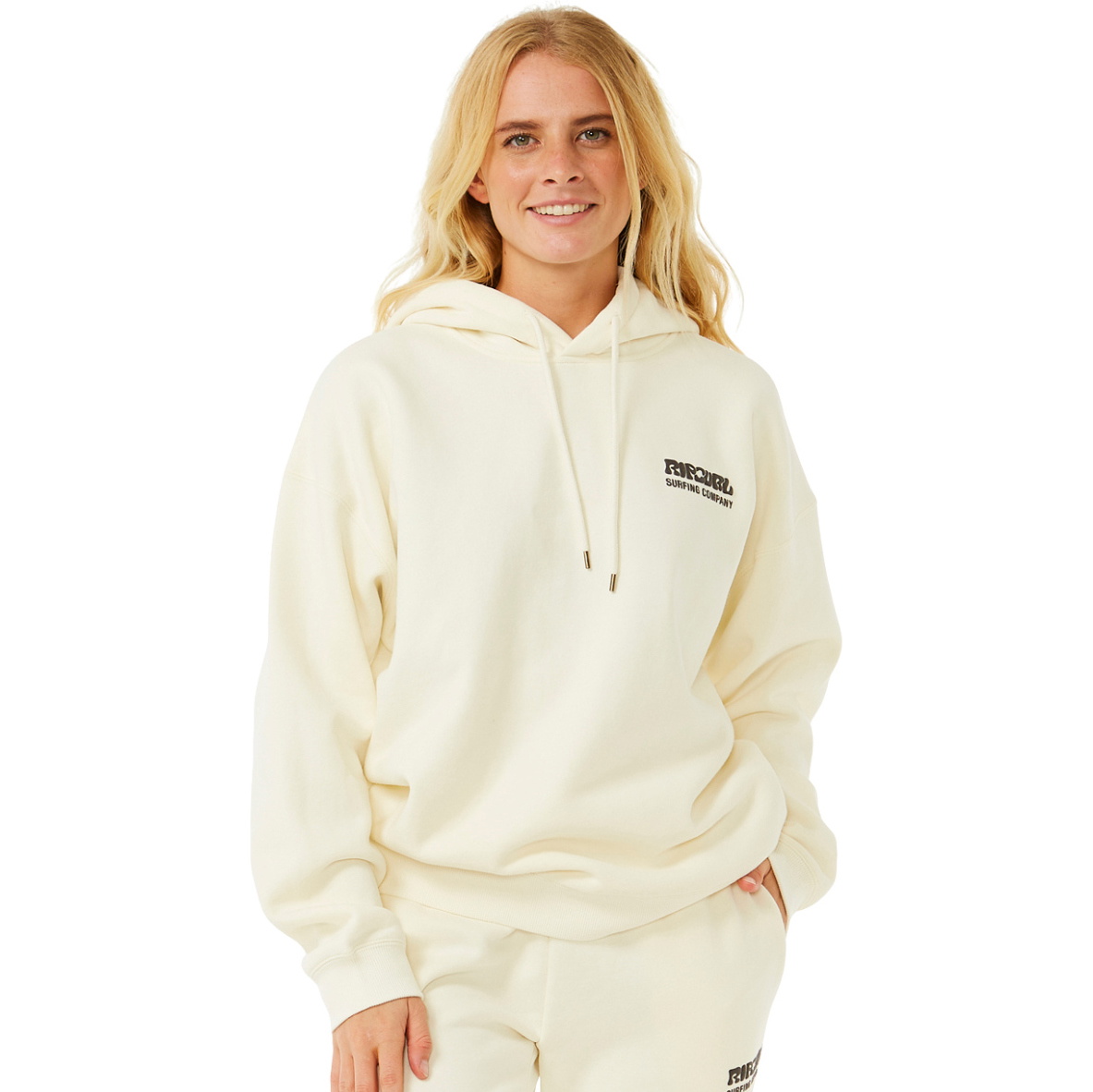 2025 Rip Curl Mujer Sudadera Con Capucha Surf Puff Heritage 06AWFL - Natural